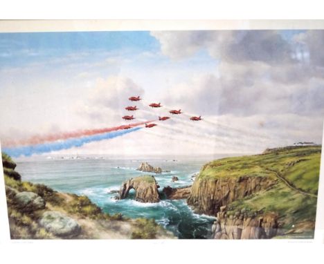 A Limited Edition Farmed Print of the Red Arrows'The Goose' numbered 169/500signed by the Artist, Geoffrey R Herickxtogether 