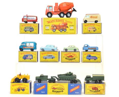 Ten Matchbox vehicles Ten Matchbox vehicles to include an M3 Thornycroft Tank Transporter and Centurion Mark III Tank, 7b For