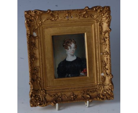 Early 19th century English school - Half-length portrait of AnneCole, daughter of Joseph king and Catherine Hirtzel, wearing 