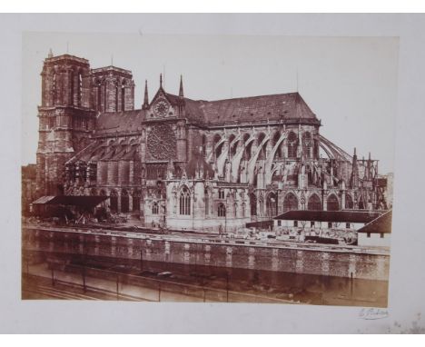 Édouard-Denis Baldus (1813-1889) – Notre Dame, Paris, circa 1850s, albumen print from negative mounted on card, with ink facs