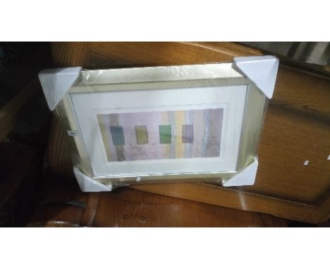 LIMITED EDITION PRINT - FABRIC WITH YELLOW SIGNED (?) 43/125 - STILL WRAPPED