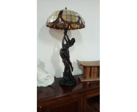 TIFFANY STYLE ' LOVERS' TABLE LAMP