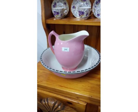 VINTAGE PINK WASHBOWL & JUG