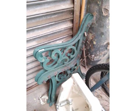 A pair of garden bench ends 