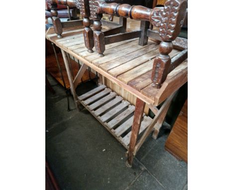 A Forest garden potting bench. 