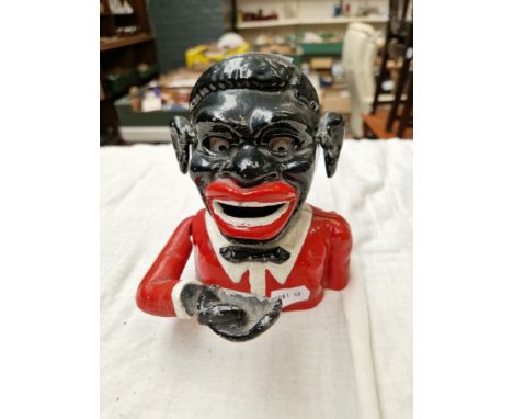 Repro money box."These items are listed on the basis they are illustrative of a bygone culture in which there were different 
