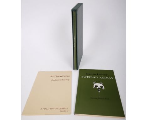 Heaney, Seamus. Sweeney Astray and An Open Letter, first editions. 1983, Derry, Field Day, first edition, 8vo, grey cloth, il