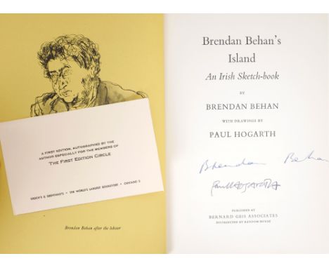 Behan, Brendan. Brendan Behan's Island, signed. Bernard Geis Associates, New York, 1962. First Edition, signed to the title p