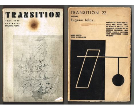 [Joyce, James]. Transition 22 and Transition 23 edited by Eugene Jolas, 1933 and 1935, including parts of Finnegan's Wake. Th