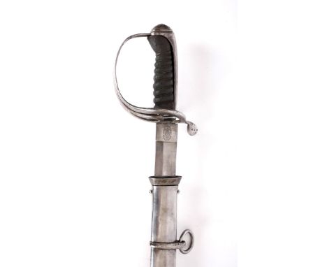 C.1840 Spanish light cavalry sword. Based on the British 1821-pattern light cavalry sword, the slightly curved single fullere