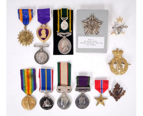 20th century British and American campaign and service medals. Territorial Efficiency Medal and miniature to 2047186, Bmbr. F