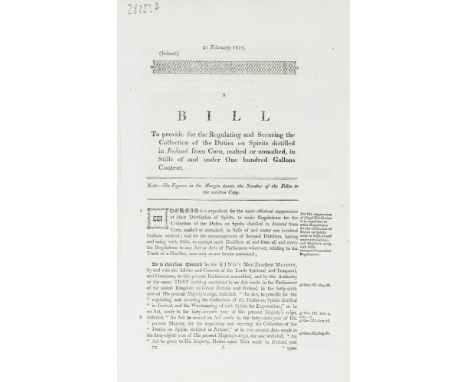 1812 [Distilling in Ireland] - House of Commons. A Bill to provide for the Regulating and Securing the Collection of the Duti