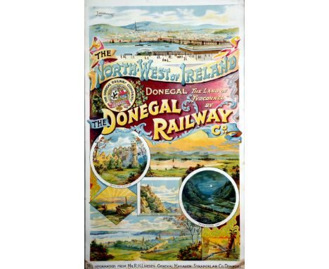 Circa 1903. The Donegal Railway Company. 'Land of Tirconnell' poster. A colour lithograph poster advertising the railway betw