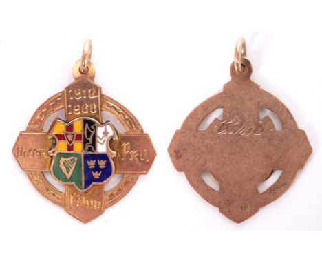 1966 GAA Football Interprovincial medal to a Co. Down player. A 9ct gold and enamel medal to a Co. Down player on the Ulster 