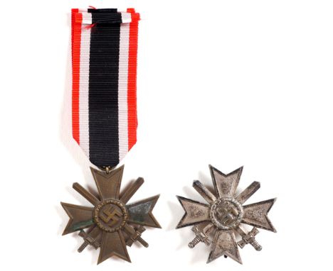 1939-1945 German War Merit Cross, 1st and 2nd classes. A War Merit Cross 1st class, with vertical leaf-shaped pin, non maker 