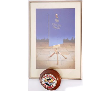 Robert Ballagh, John Player print and a Player's Navy Cut plaque. A ceramic plaque advertising Players Navy Cut; and colour p