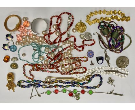 Costume Jewellery - various, millefiori; an Egyptian Revival style necklace; a snake bangle; etc 