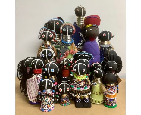 Tribal Art &amp; the Eclectic Interior - a collection of Ndebele beadwork fertility and initiation dolls, the largest 35cm hi