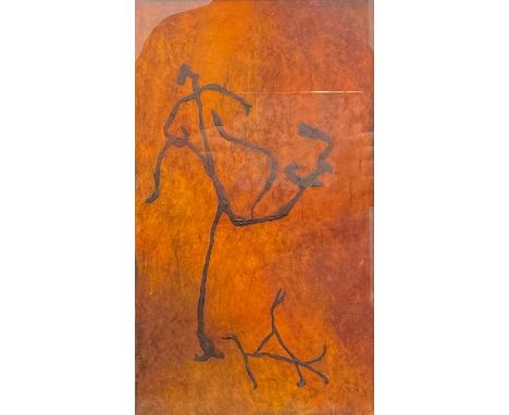 Australian Aboriginal SchoolRunning Figureoil on board, 37.5cm x 22cm 