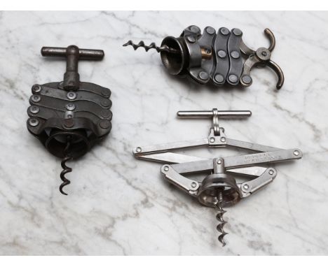 Helixophilia - an early 20th century French patent cantilever corkscrew, by Universal Cutlery Company, 15cm long; another zig
