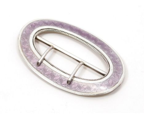 An Edwardian silver and enamel buckle, Levi &amp; Salaman, Birmingham 1908 