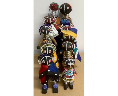 Tribal Art &amp; the Eclectic Interior - a collection of Ndebele beadwork fertility and initiation dolls, the largest 31.5cm 