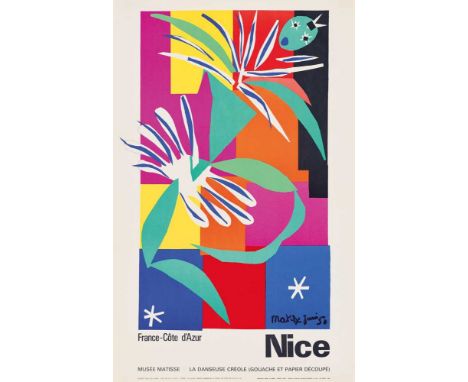 § After HENRI  MATISSE (FRENCH  1869-1954) Nice Cote d'Azur lithographic poster, 1957, condition A; not backedDimensions:39 x