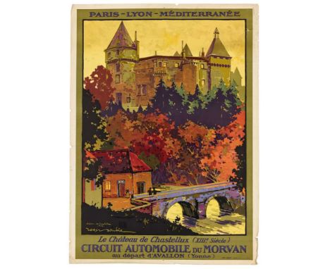 Roger Soubie (1898-1984)  Circuit Automobile du Morvan  lithographic poster ,1923, condition A-; not backedDimensions:42.5 x 