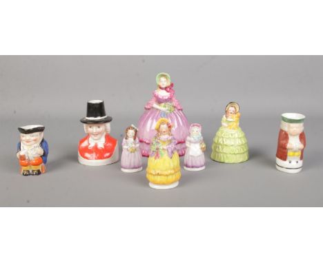A collection of Goss china. Includes Gwenda, Lorna, Toby Jug, Ychydig o Laeth etc.  Chip to bonnet of Gwenda.