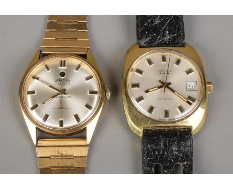 Two gents wristwatches to include an automatic Roamer Incabloc 15 Vanguard and manual Pontiac Memodate with date display.  
