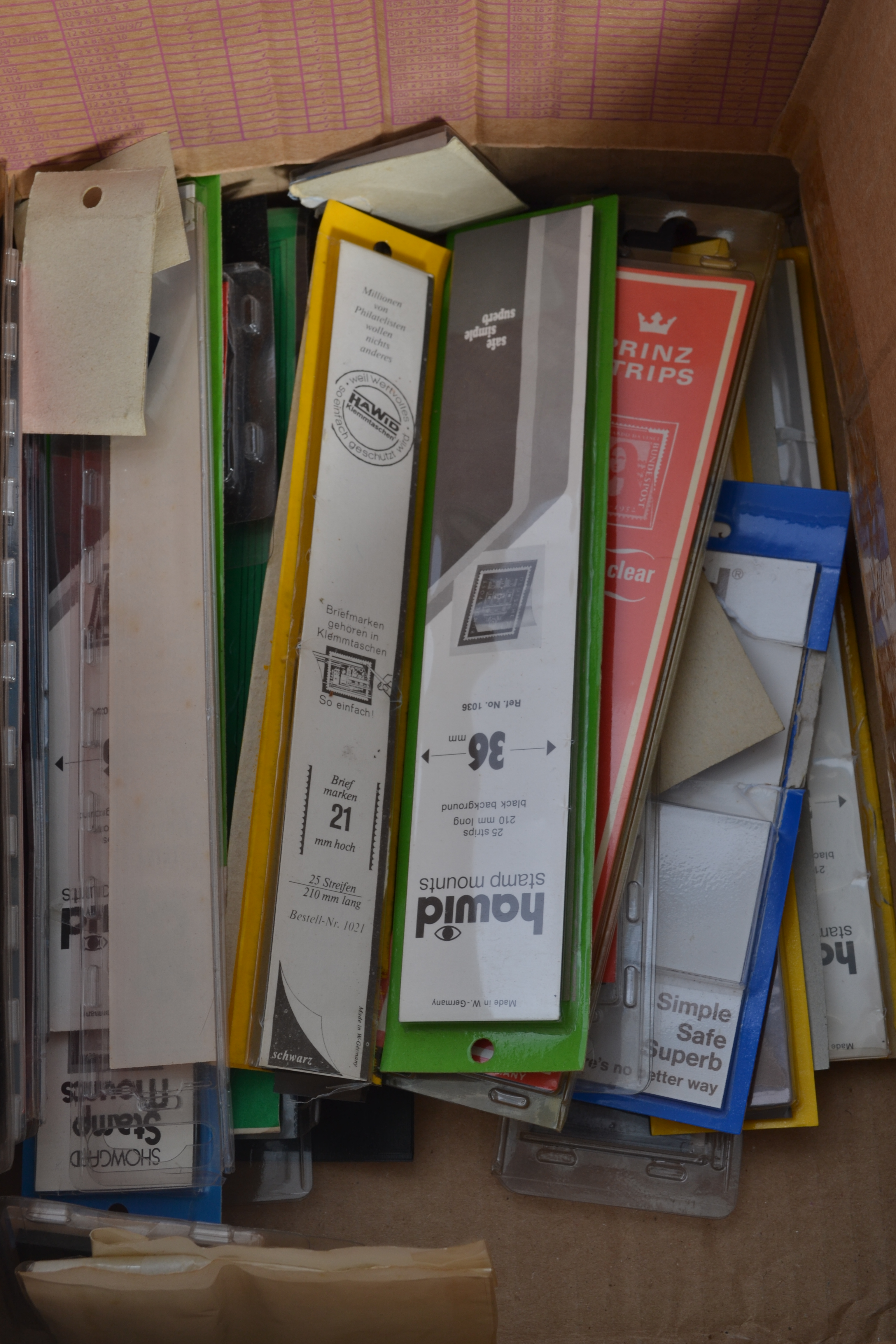 STAMP COLLECTING accessories. Hawid & Prinz mounts. Large quantity