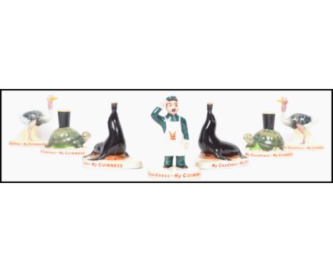 A collection of seven original 1950's Carlton Ware ceramic hand painted figures to include Seal x 2, Zoo Keeper, Turtle x 2  