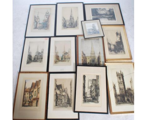Sharland, Edward; collection of assorted etchings / prints. All of local Bristol and surrounding areas. Each signed to the lo