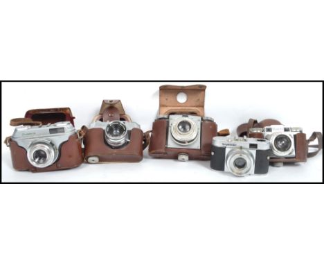 A collection of 5 vintage German Camera's to include Halina SUper, Paxina Super ( Braun )  Paxette, Voightlander along with l