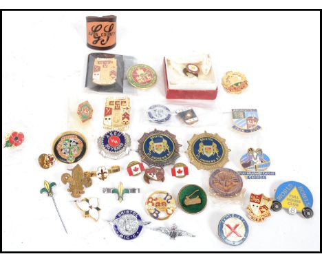 A good collection of enamel badges to include a 1967 Isle of Man TT motorcycle badge, Bristol MCC, AEEU 50 years, scout, bowl