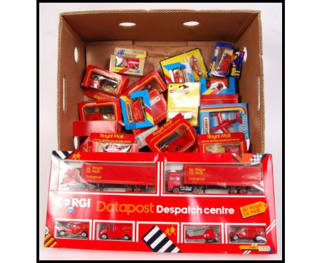 A collection of Corgi & Lledo Royal Mail themed diecast model vehicle to include; Scammell, Corgi Datapost Dispatch Centre, H