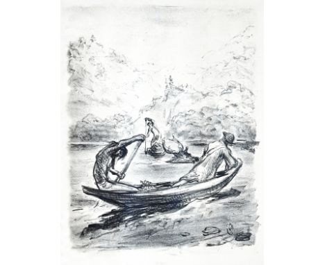 Cooper, J.F. Lederstrumpf-Erzählungen. Übersetzt und bearbeitet von K. Federn. Mit Original-Lithographieen (!) von Max Slevog