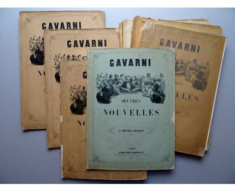 Gavarni (d.i. S.P. Chevalier). Oeuvres nouvelles (Einbandtitel). Masques et Visages. 10 Hefte. Paris, Calmann-Levy u. Librair