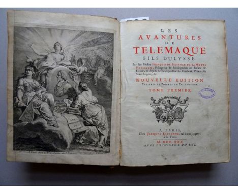 (Fénélon, F. de Salignac de la Mothe). Les Avantures de Telemaque, fils d'Ulysse. Nouvelle édition, enrichie de Figures en Ta