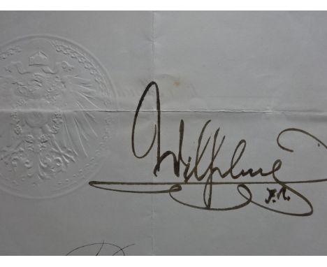 Wilhelm II.- 2 vorgedruckte Kapitäns-Patente, handschriftlich ausgefüllt für Karl Hinckeldeyn. Datiert 'Berlin, Schloß den' 2