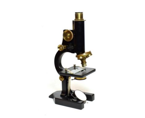 R &amp; J Beck Standard London Model I Microscope no.168, with fine/course focussing three lens turret, condensor, plano-conc