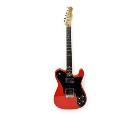 Fender Telecaster Custom Guitar (1975) serial no.650693 stamped on three screw neck plate, red finish with black scratchplate
