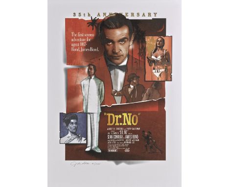 FIVE JEFF MARSHALL LIMITED EDITION SIGNED PRINTS DR. NO,1962, US, Artist: Jeff Marshall, Printed on artboard, Signed by Jeff 