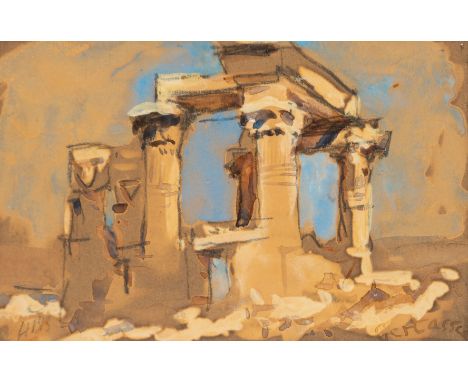 □ HERCULES BRABAZON BRABAZON, N.E.A.C., P.S. (1821-1906) THE TEMPLE OF GERTASSE, NUBIAinitialled l.l. watercolour with pencil