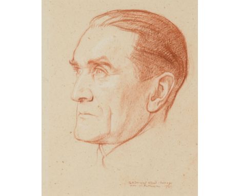 □ SIR WILLIAM ROTHENSTEIN, N.E.A.C., R.P. (1872-1945) PORTRAIT OF FRANCIS DERWENT WOOD, R.A. (1871-1926)dedicated & dated l.r