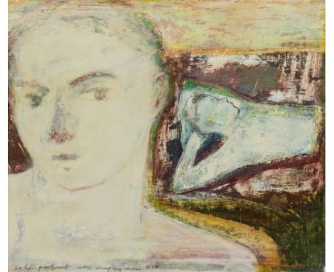 •NAOMI FREARS (BORN 1963) SELF PORTRAIT WITH A SLEEPING MAN (1997)titled l.l., signed & dated l.r. signed & dated on backboar