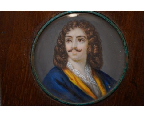 French 19th Century Portrait Miniature Painting on Ivory - Nobleman in 18th Century Dress - 9.5cm x 9.5cm (Including Frame)