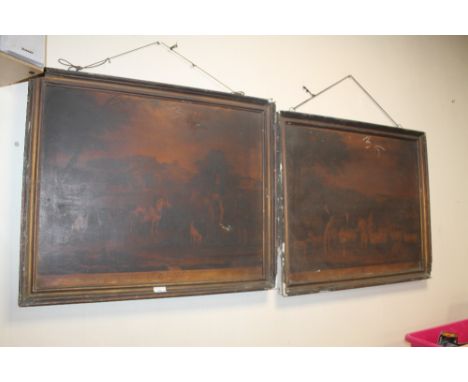 TWO FRAMED PICTURES ONE TITLED 'PORTRAIT OF JOHN COTES ESQ' THE OTHER OF 'THOMAS WILLIAM COKE ESQ' A/F