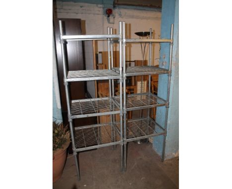 TWO METAL STORAGE SHELF UNITS 