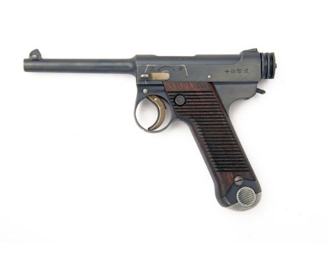 NAMBU, JAPAN A GOOD 8mm (NAMBU) SEMI-AUTOMATIC SERVICE PISTOL MODEL 'TYPE 14', serial no. 19506, dated March 1936, Kokubunji 